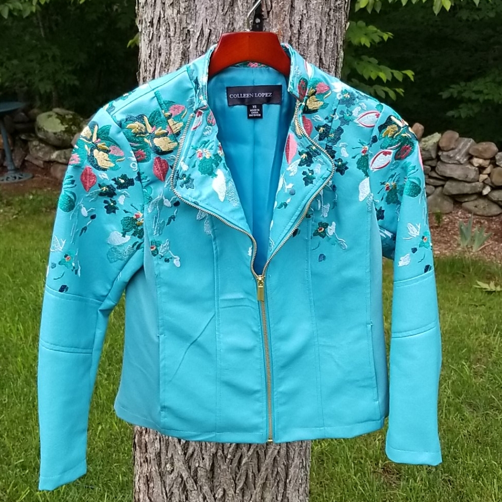 Colleen Lopez, Faux Leather Jacket, Size XS